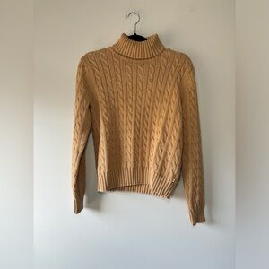 Tommy Hilfiger Cotton Neutral Turtleneck Cableknit Fall/Winter Sweater Sz M